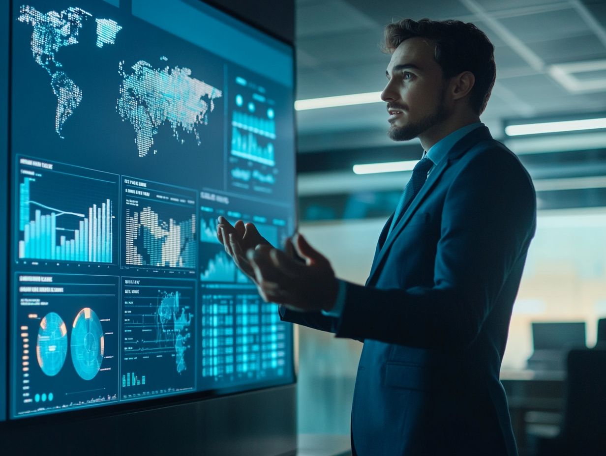 Illustration showing the importance of visuals in reporting, including examples like charts, graphs, and infographics.